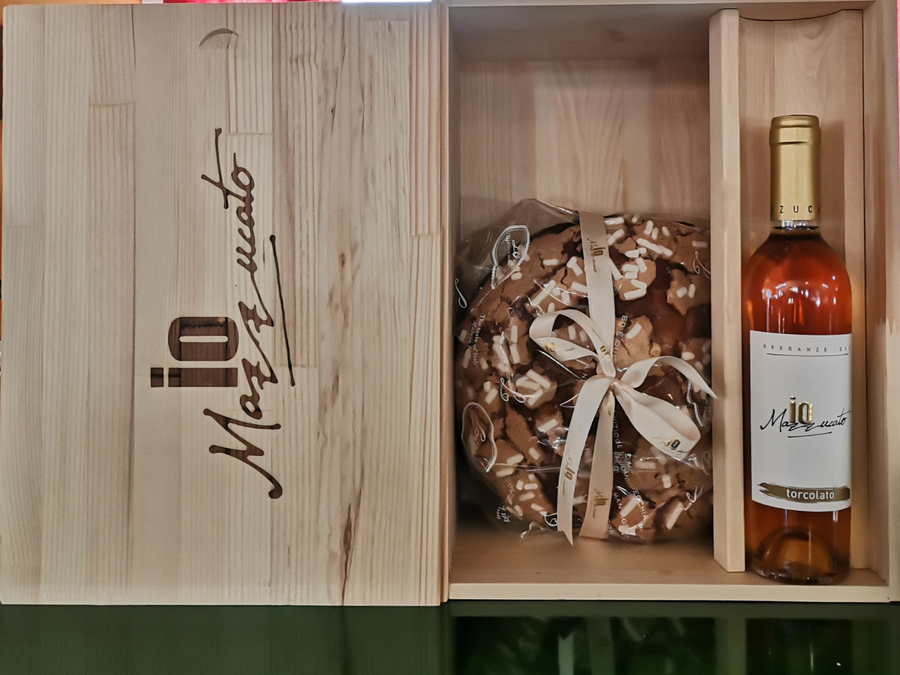 Cassetta in Legno Con Panettone e Torcolato Breganze Doc